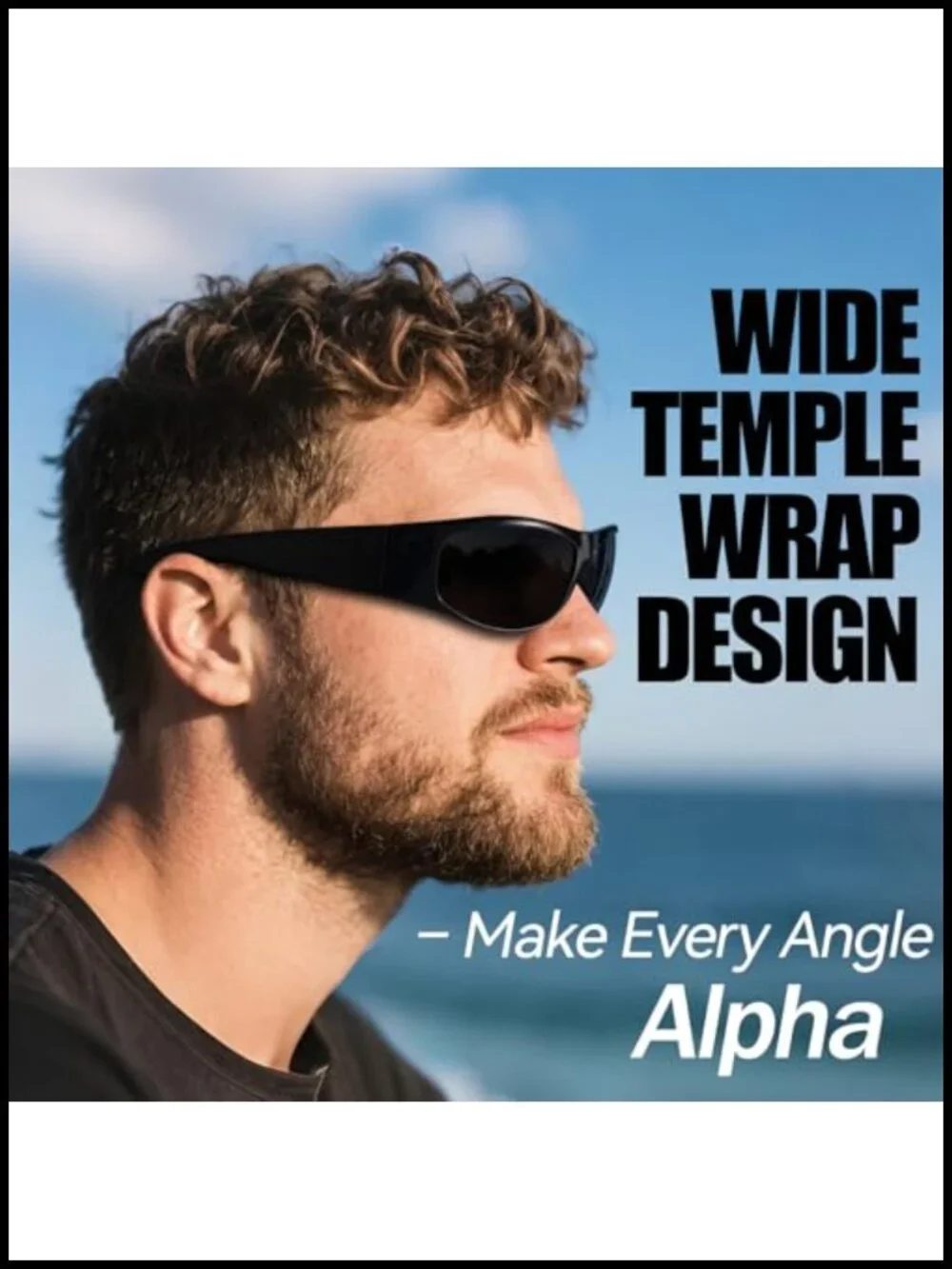 Wrap Around Sunglasses UV400 Protection Blackout Lens for Light Sensitivity